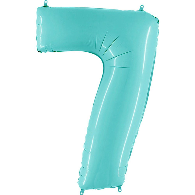 Foil Balloon Number 7 Light Blue