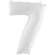 Foil Balloon Number 7 White 40 Inch