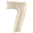 Foil Balloon Number 7 White Sand Megaloon