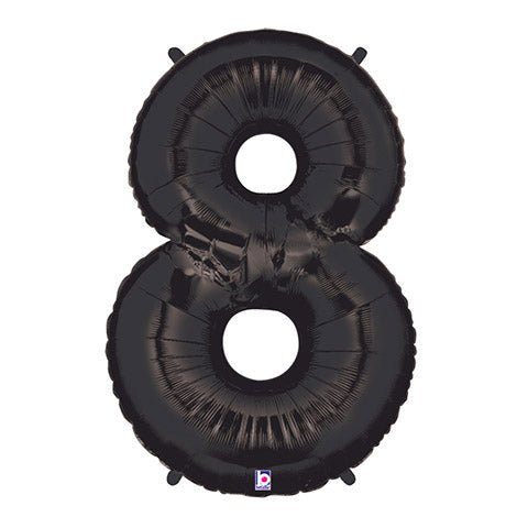 Foil Balloon Number 8 Black Megaloon