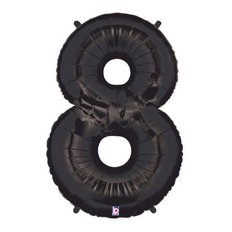 Foil Balloon Number 8 Black Megaloon