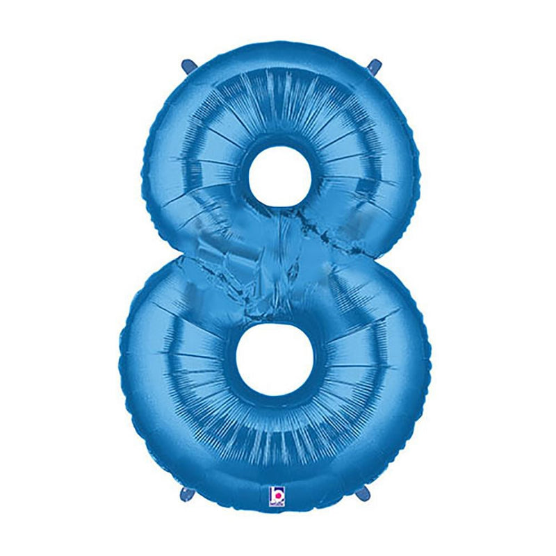 Foil Balloon Number 8 Blue Megaloon