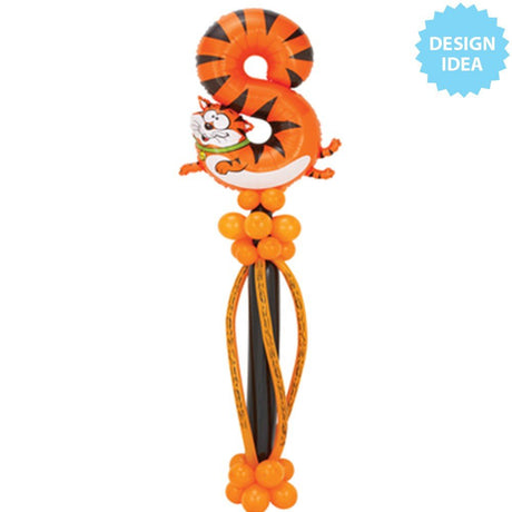 Foil Balloon 40 Inch Number 8 Cat Zooloon