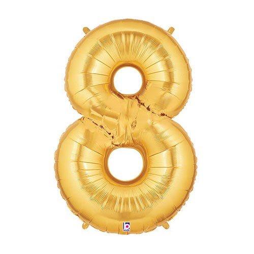 Number 8 Gold Foil Balloon