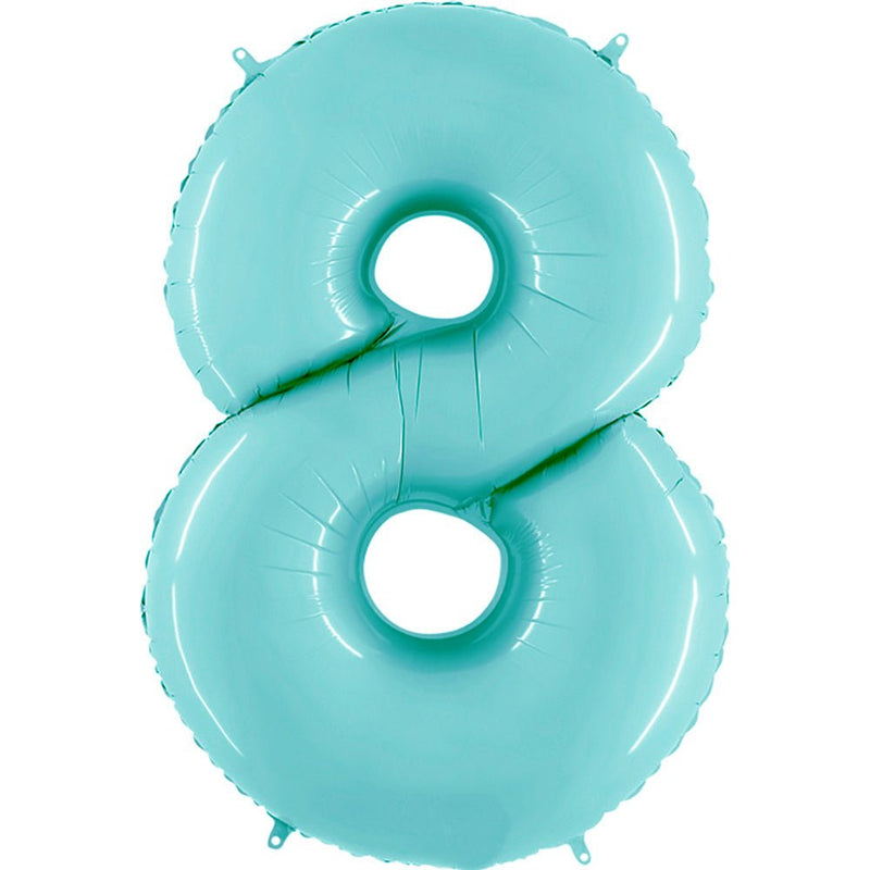 Foil Balloon Number 8 Light Blue