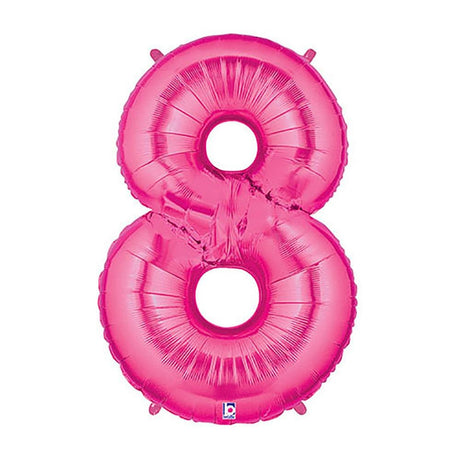 Foil Balloon Girls Pink Number 8 Megaloon