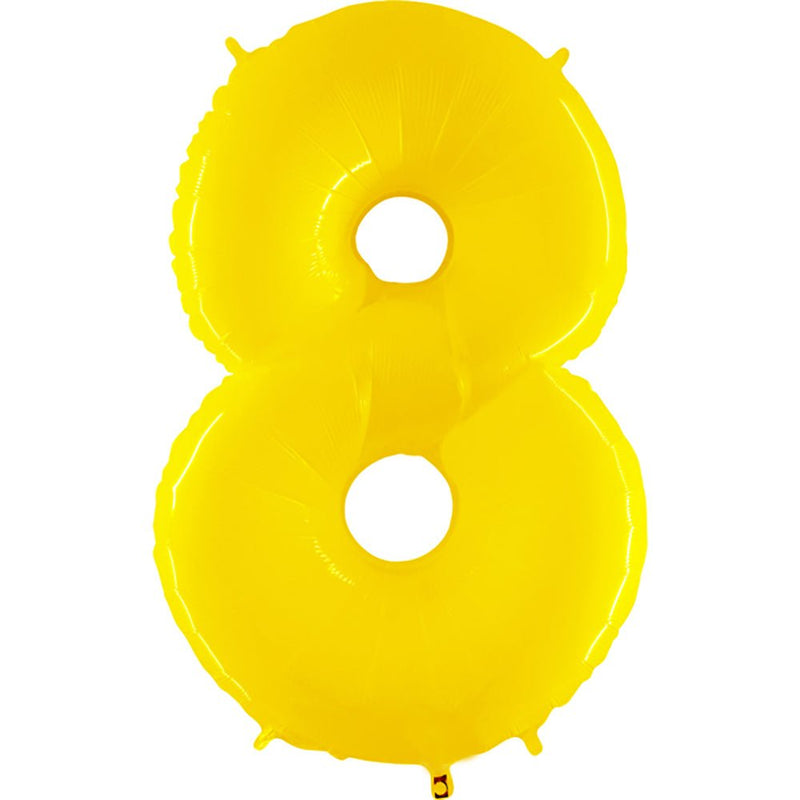 Foil Balloon Number 8 Yellow 40 Inch