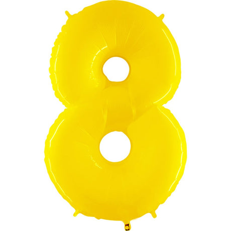 Foil Balloon Number 8 Yellow 40 Inch