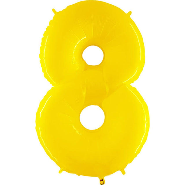 Foil Balloon Number 8 Yellow 40 Inch