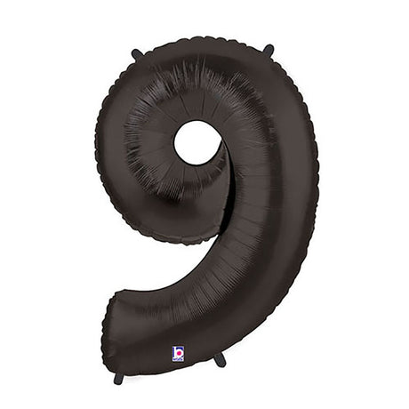 Foil Balloon Number 9 Black Megaloon