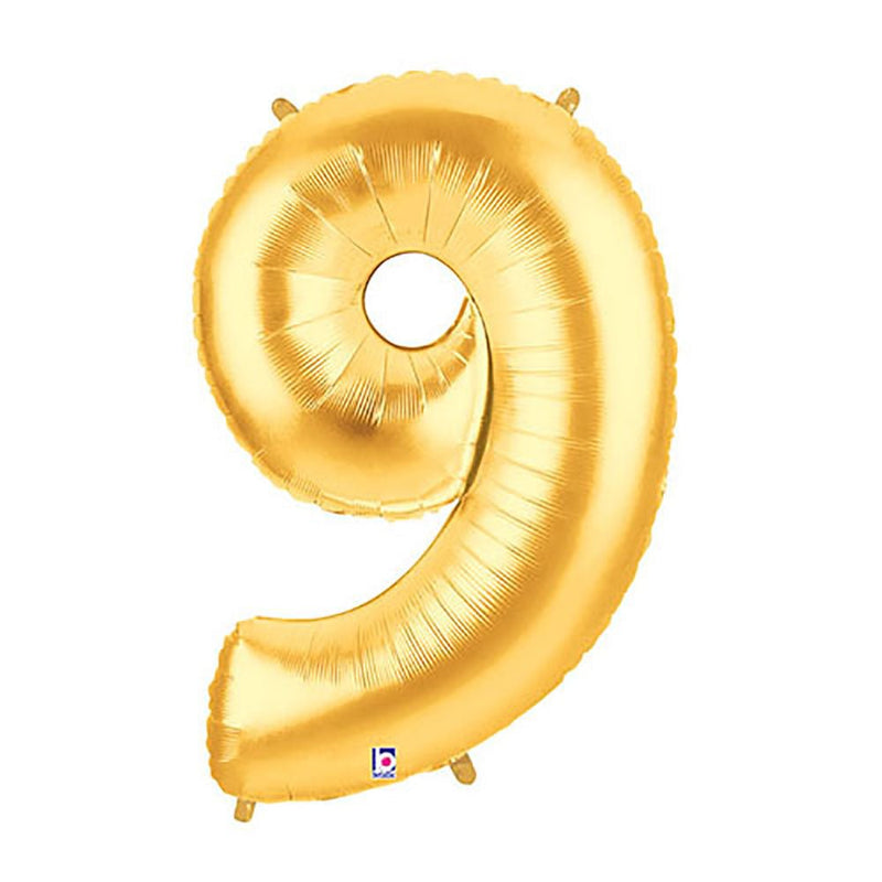 Foil Balloon Number 9 Gold Megaloon