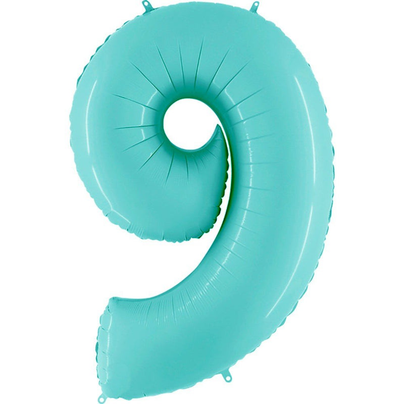 Foil Balloon Number 9 Light Blue