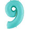 Foil Balloon Number 9 Light Blue