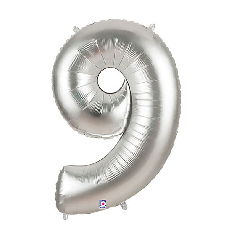 Number 9 Silver Foil Balloon
