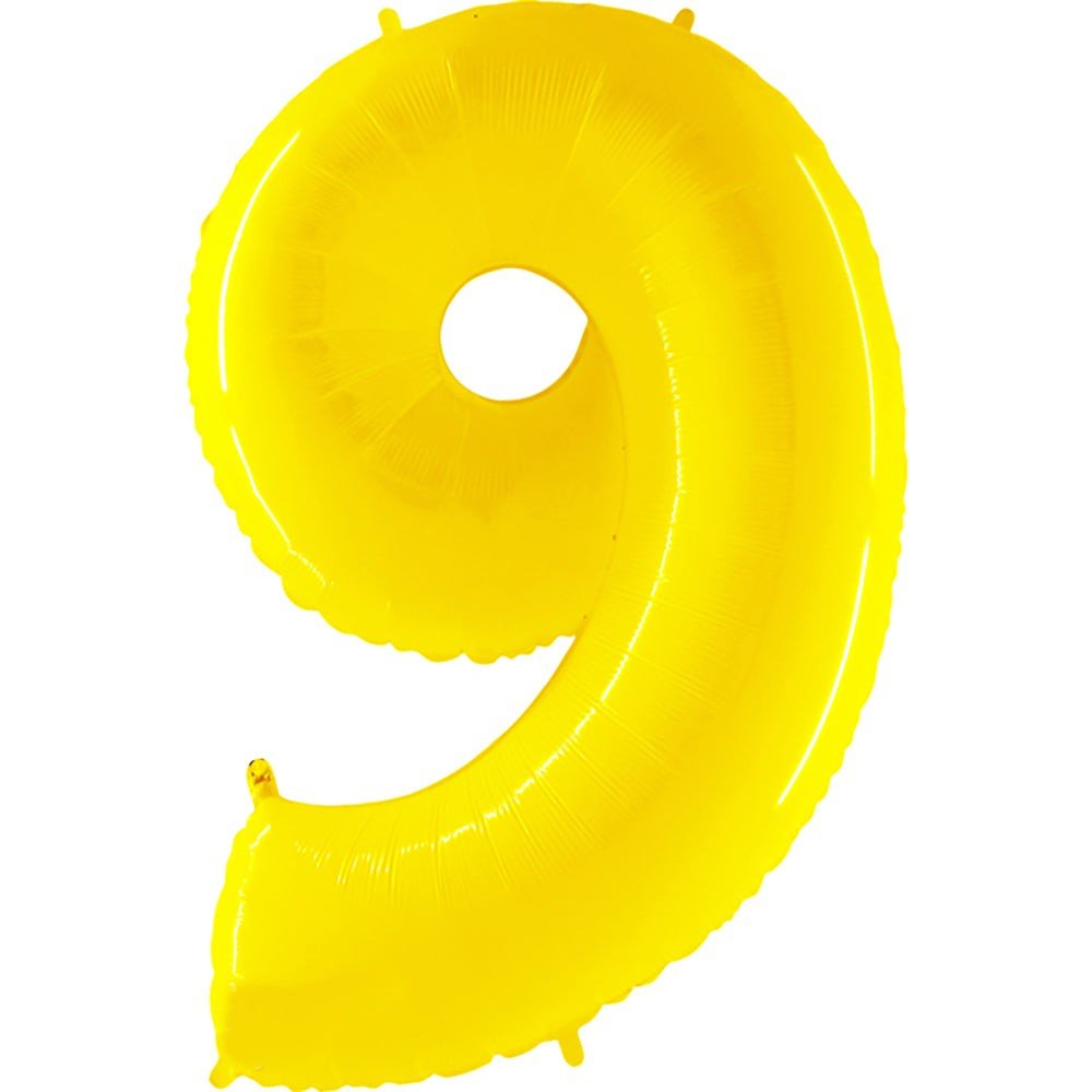 Number 9 Yellow Foil Balloon