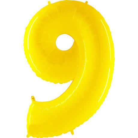 Number 9 Yellow Foil Balloon
