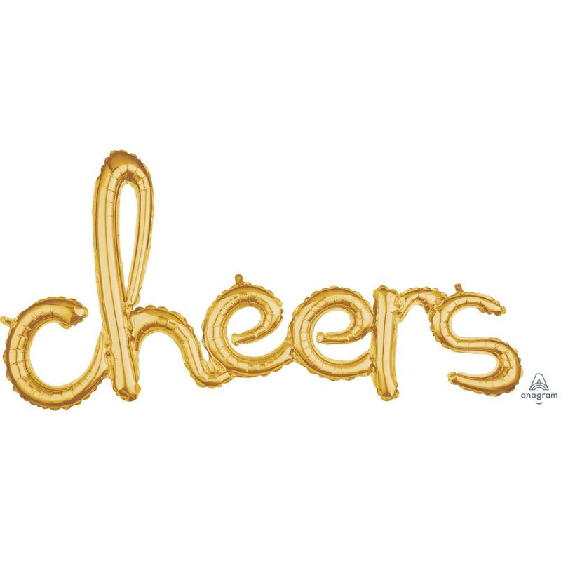 Foil Balloon Cheers Gold 40 Inch