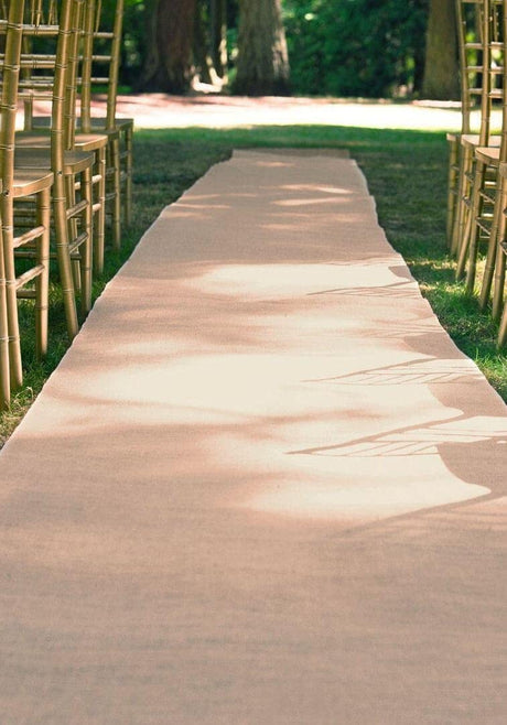 40" Wide Jute Hessian Burlap Fabric - Natural Fiber Wedding Aisle Runner, Rustic Decorative Finish (1 Runner)