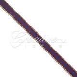 1/4" Satin With Gold Edge Ribbon - 50 Yards (Plum)
