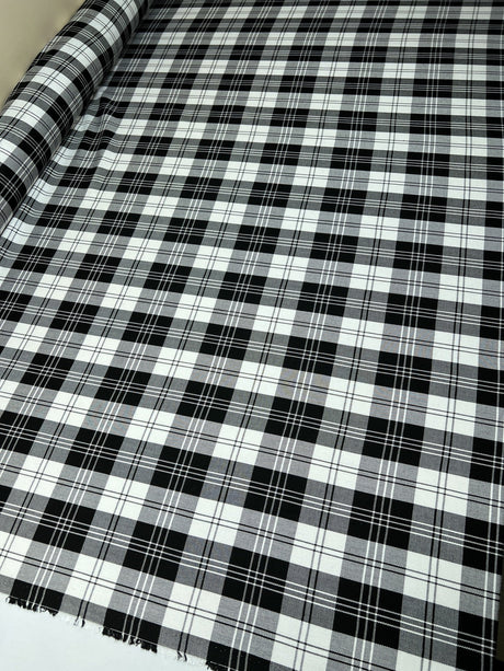 Cotton Tweed Checked Fabric