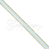 1/4" Satin With Gold Edge Ribbon - 50 Yards (Light Blue)
