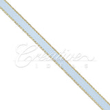 1/4" Satin With Gold Edge Ribbon - 50 Yards (Blue Mist)