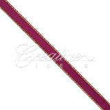 1/4" Satin With Gold Edge Ribbon - 50 Yards (Wine)