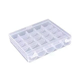 Portable Plastic Bobbin Organizer Box with 25 Clear Premium SA156 Bobbins for Sewing