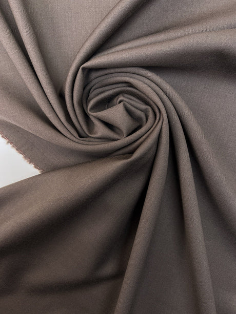 Virgin Wool Brown Twill Suit Fabric