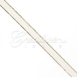 1/4" Satin With Gold Edge Ribbon - 50 Yards (White)