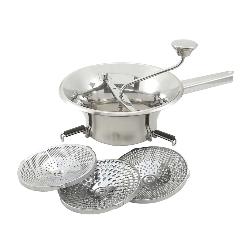 Manual Stainless Steel Food Mill with Plates 9"