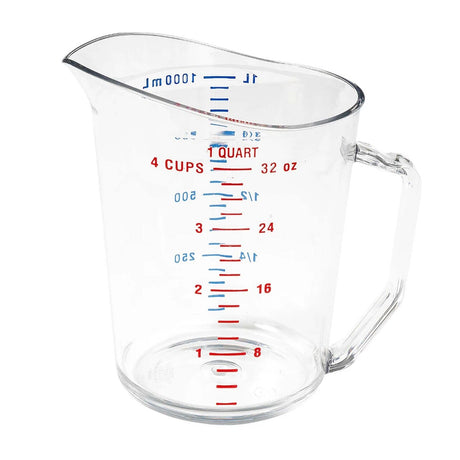 1 qt Measuring Cup Clear Polycarbonate Dual Graduations