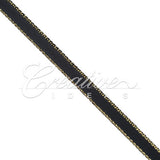 1/4" Satin With Gold Edge Ribbon - 50 Yards (Black)
