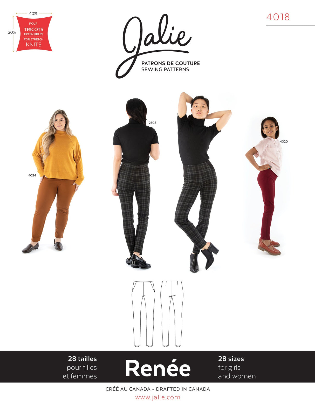 Sewing Pattern Renee Ponte Pants by Jalie