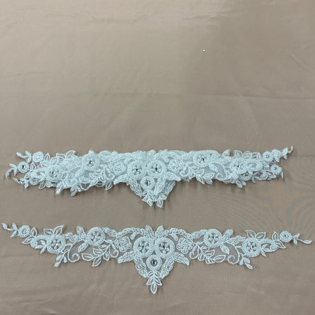 Beaded Lace Applique Embroidered Net Mesh