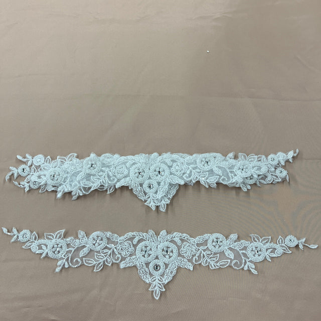 Beaded Lace Applique Embroidered Net Mesh