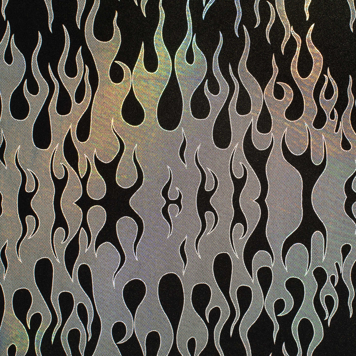 Nylon Spandex Hologram Flame Foil Fabric 60"