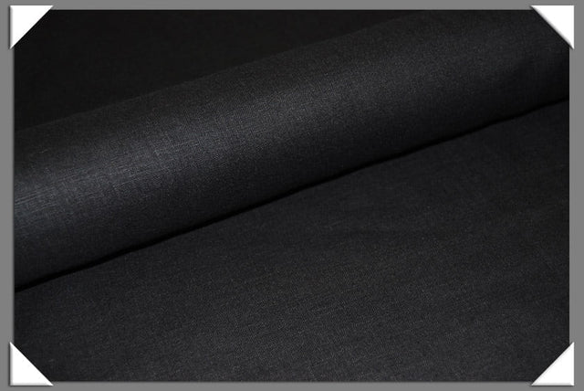 Black Linen Fabric - Black, 54" Width