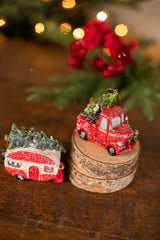 3.7” L Resin Holiday Vehicle with Tree Ornament