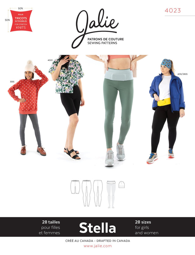 Sewing Pattern: Stella Leggings, Running Belt & Beanie by Jalie