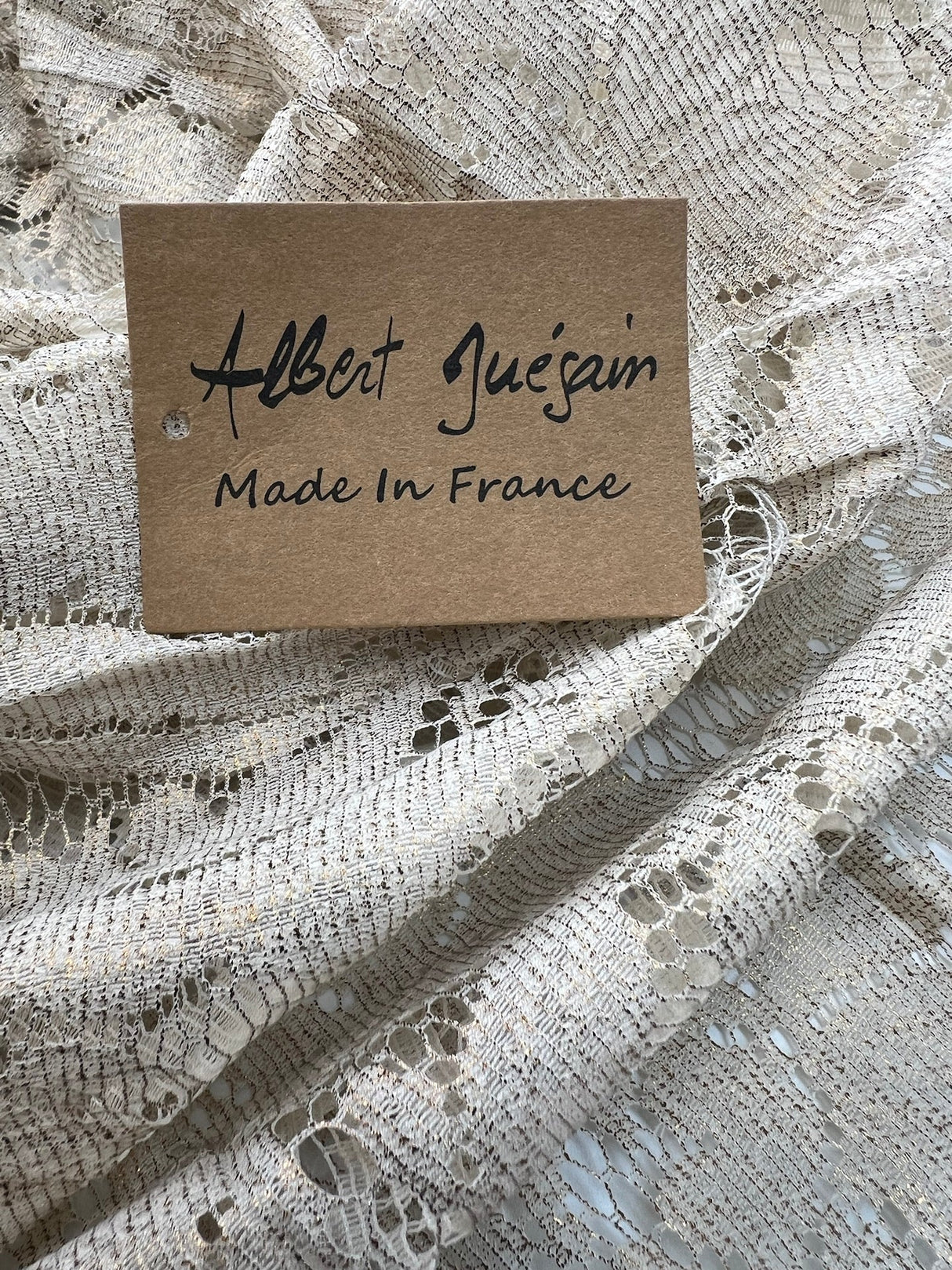 Cotton Viscose Lace Floral Golden Beige