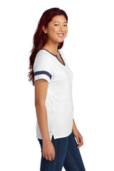 Sport-Tek® Women's Sort Sleeve Halftime Notch Neck Tee