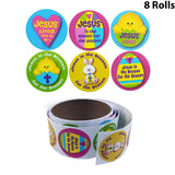 Premium Religious Easter Stickers Roll | 1/2 Inches Wide and 100 Stickers Per Roll