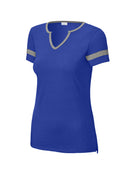 Sport-Tek® Women's Sort Sleeve Halftime Notch Neck Tee
