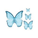 Crystal Candy Veined Blue Edible Butterflies - Pack of 22