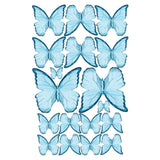 Crystal Candy Veined Blue Edible Butterflies - Pack of 22