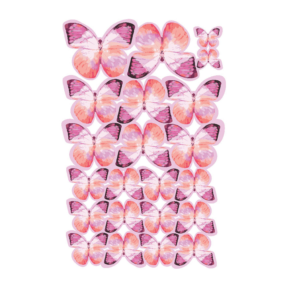 Crystal Candy Fluttery Pink Edible Butterflies - Pack of 22