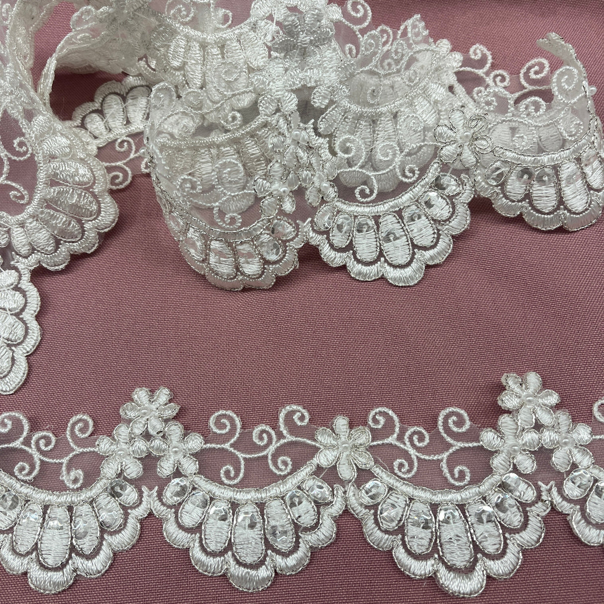 Beaded Corded Lace Trim