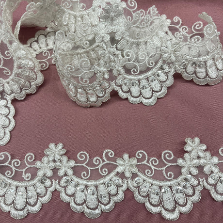 Beaded Corded Lace Trim