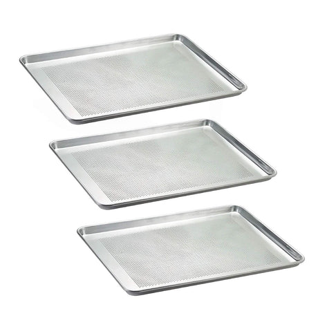 26" x 18" x 1" Full Size Perforated Bun Pan 18 Gauge Aluminum Wire Reinforced